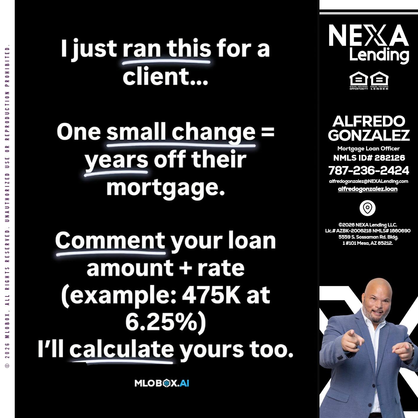 I JUST RAN - Alfredo Gonzalez -Mortgage Loan Officer