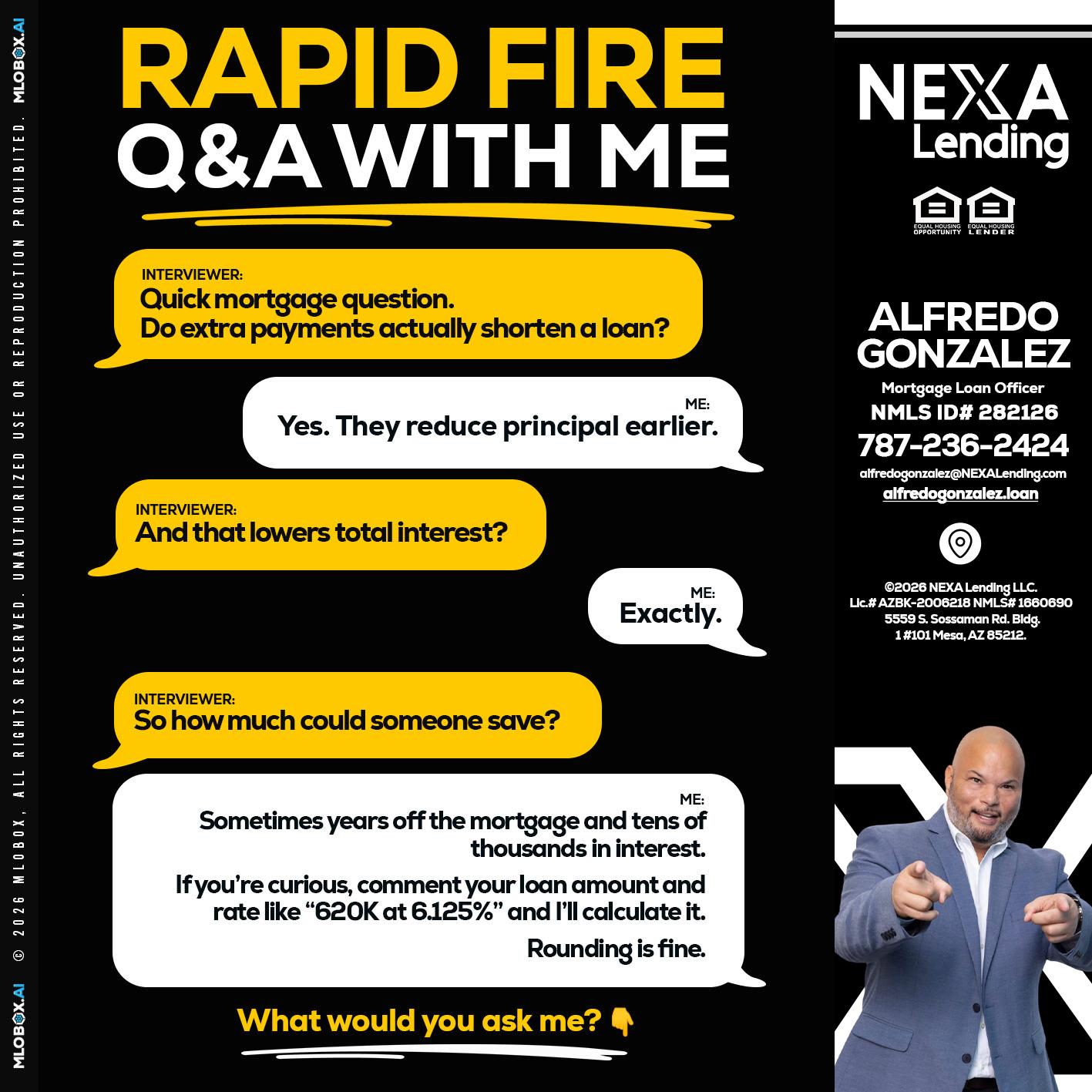 RAPID FIRE QA - Alfredo Gonzalez -Mortgage Loan Officer