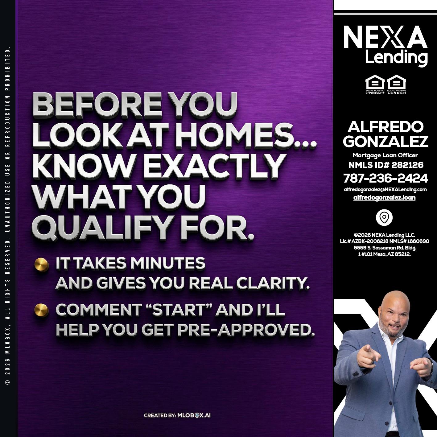 BEFORE YOU - Alfredo Gonzalez -Mortgage Loan Officer