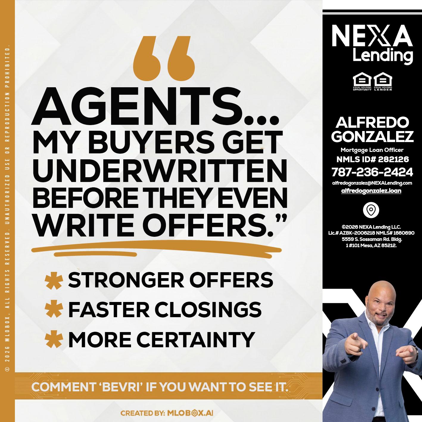 agents - Alfredo Gonzalez -Mortgage Loan Officer