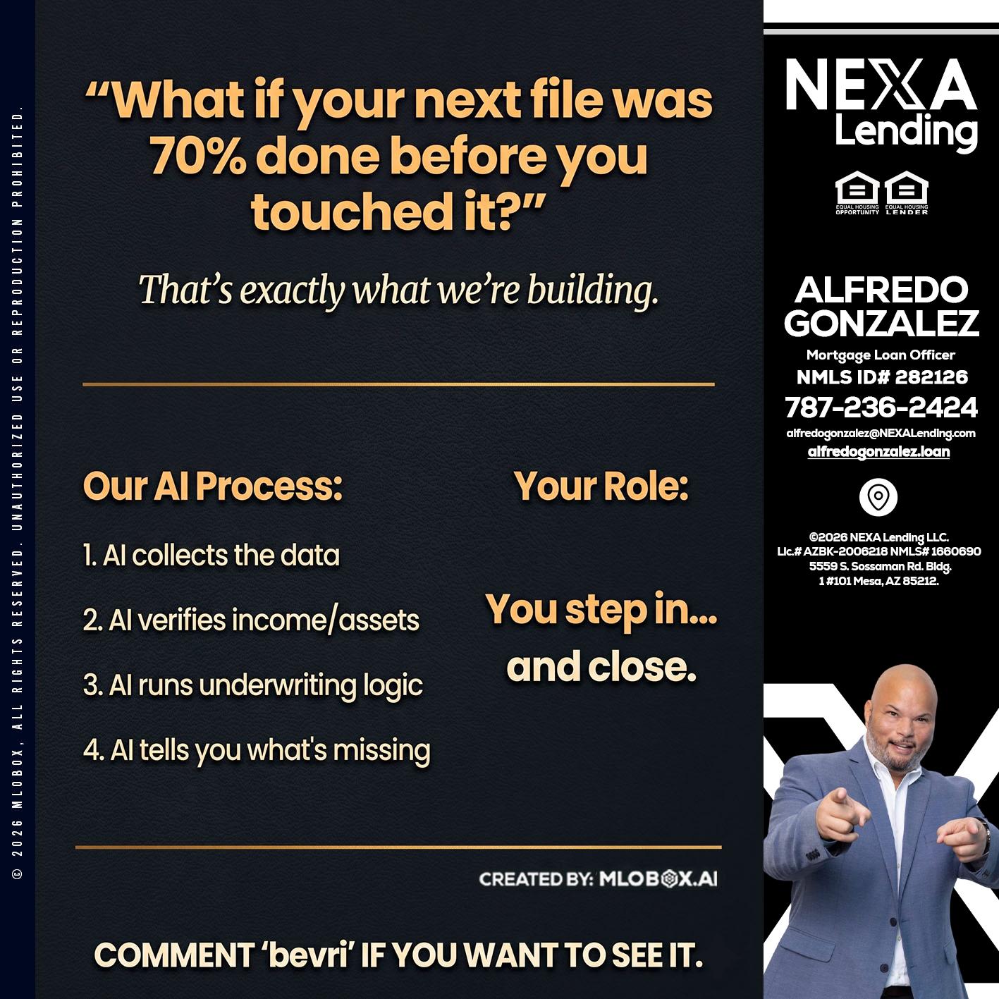 WHAT IF YOUR - Alfredo Gonzalez -Mortgage Loan Officer