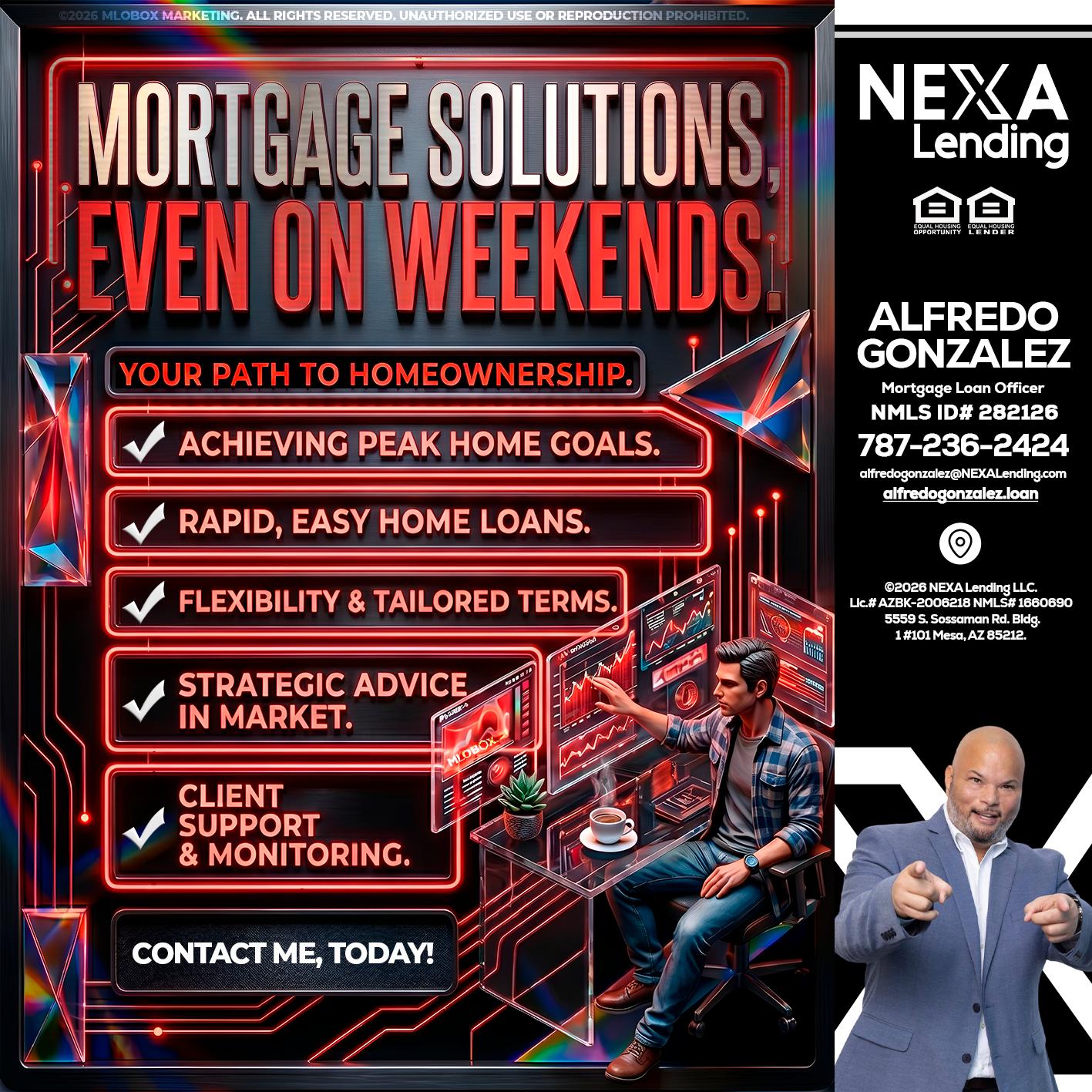 WEEKEND SOLUTIONS - Alfredo Gonzalez -Mortgage Loan Officer