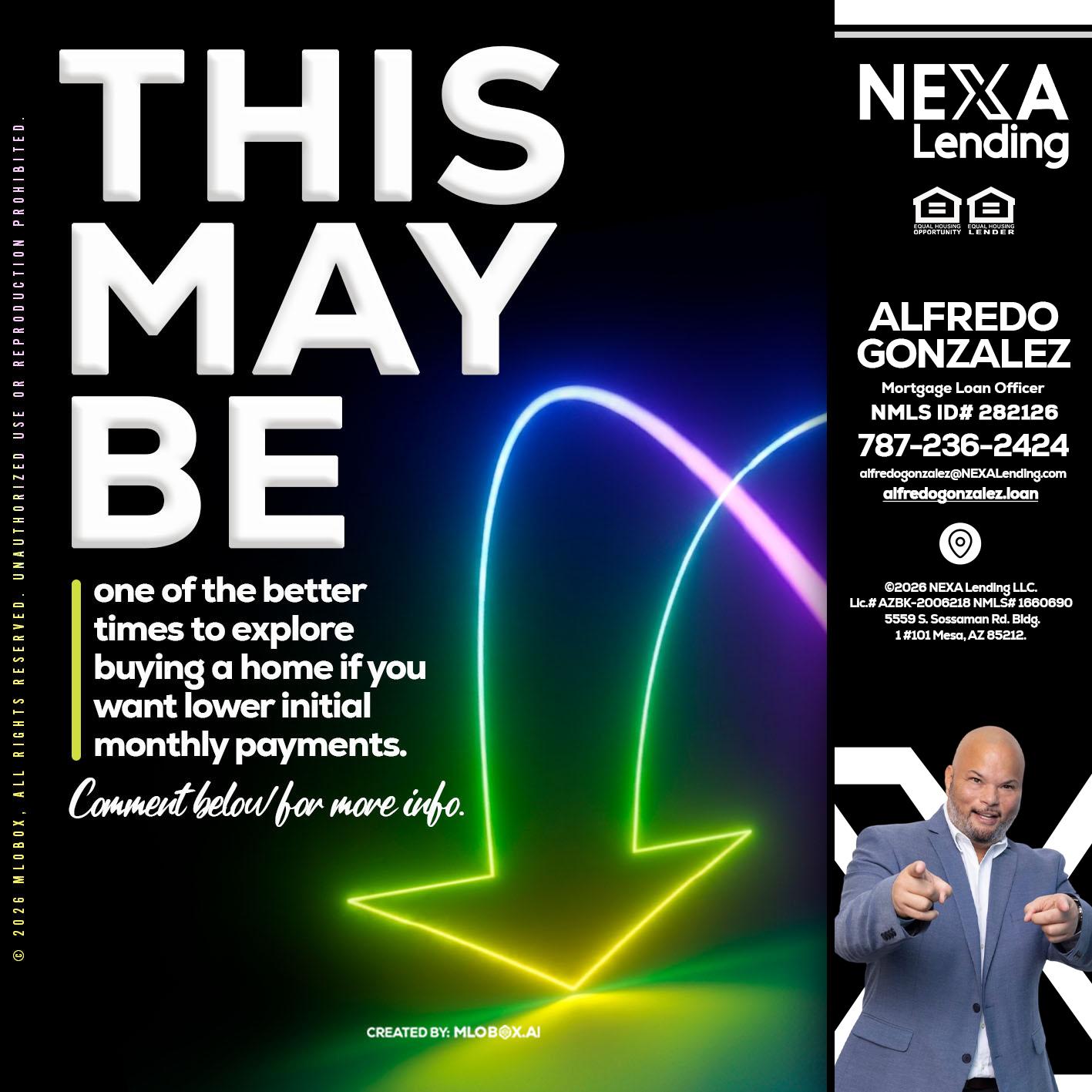 THIS MAY BE - Alfredo Gonzalez -Mortgage Loan Officer