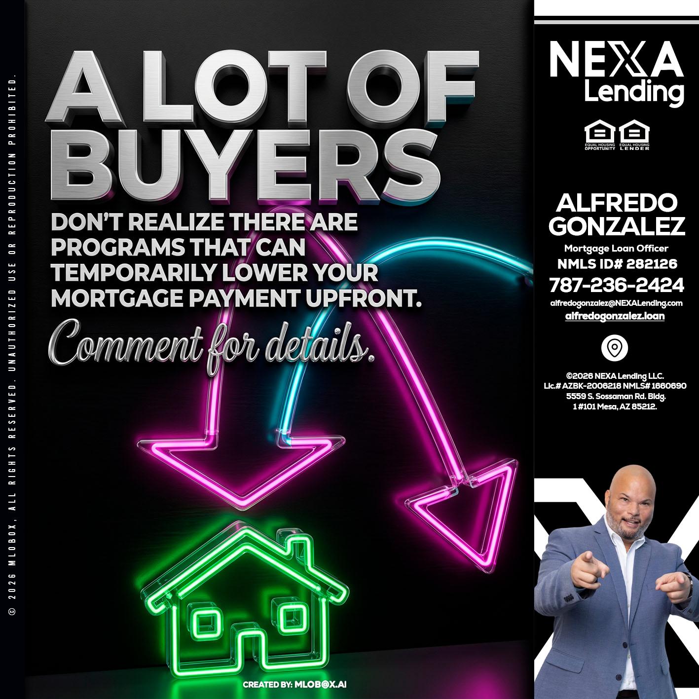 A LOT OF BUYERS - Alfredo Gonzalez -Mortgage Loan Officer