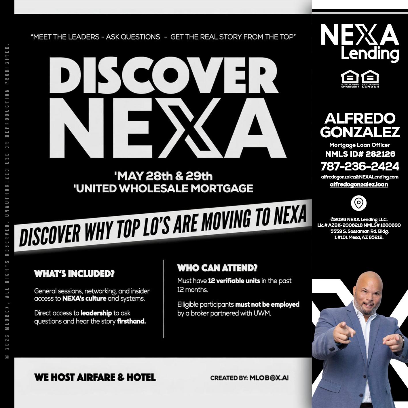 DISCOVER NEXA - Alfredo Gonzalez -Mortgage Loan Officer