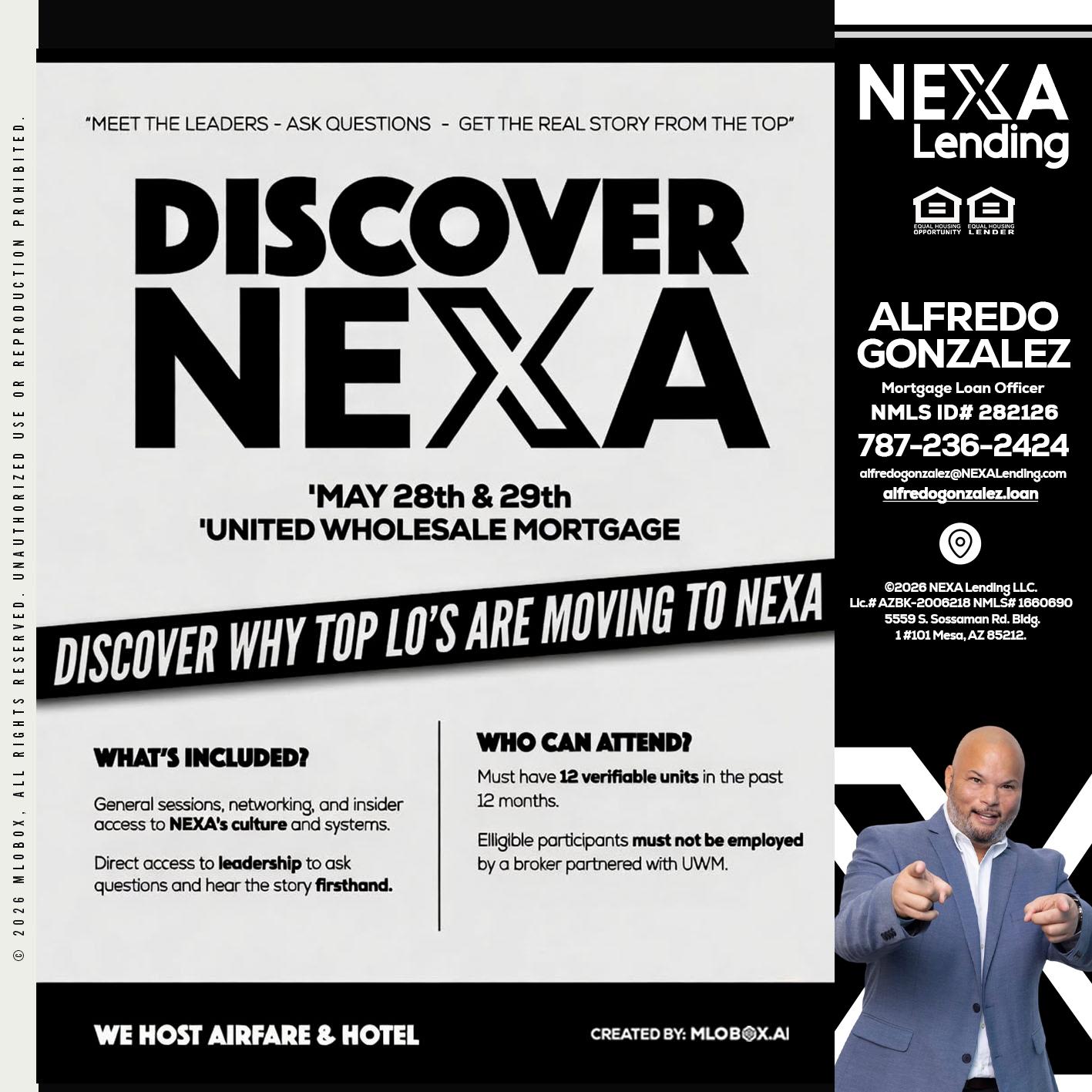 DISCOVER NEXA - Alfredo Gonzalez -Mortgage Loan Officer