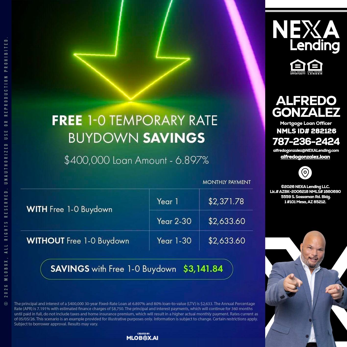 BUYDOWN - Alfredo Gonzalez -Mortgage Loan Officer