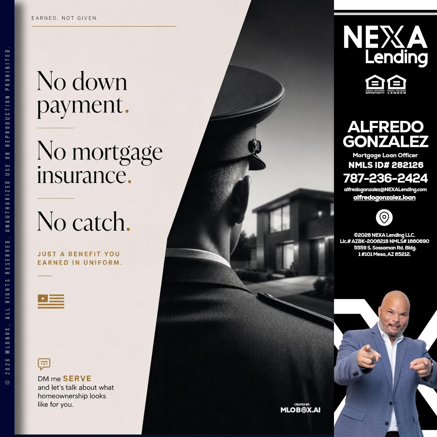 NO DOWN PAYMENT - Alfredo Gonzalez -Mortgage Loan Officer