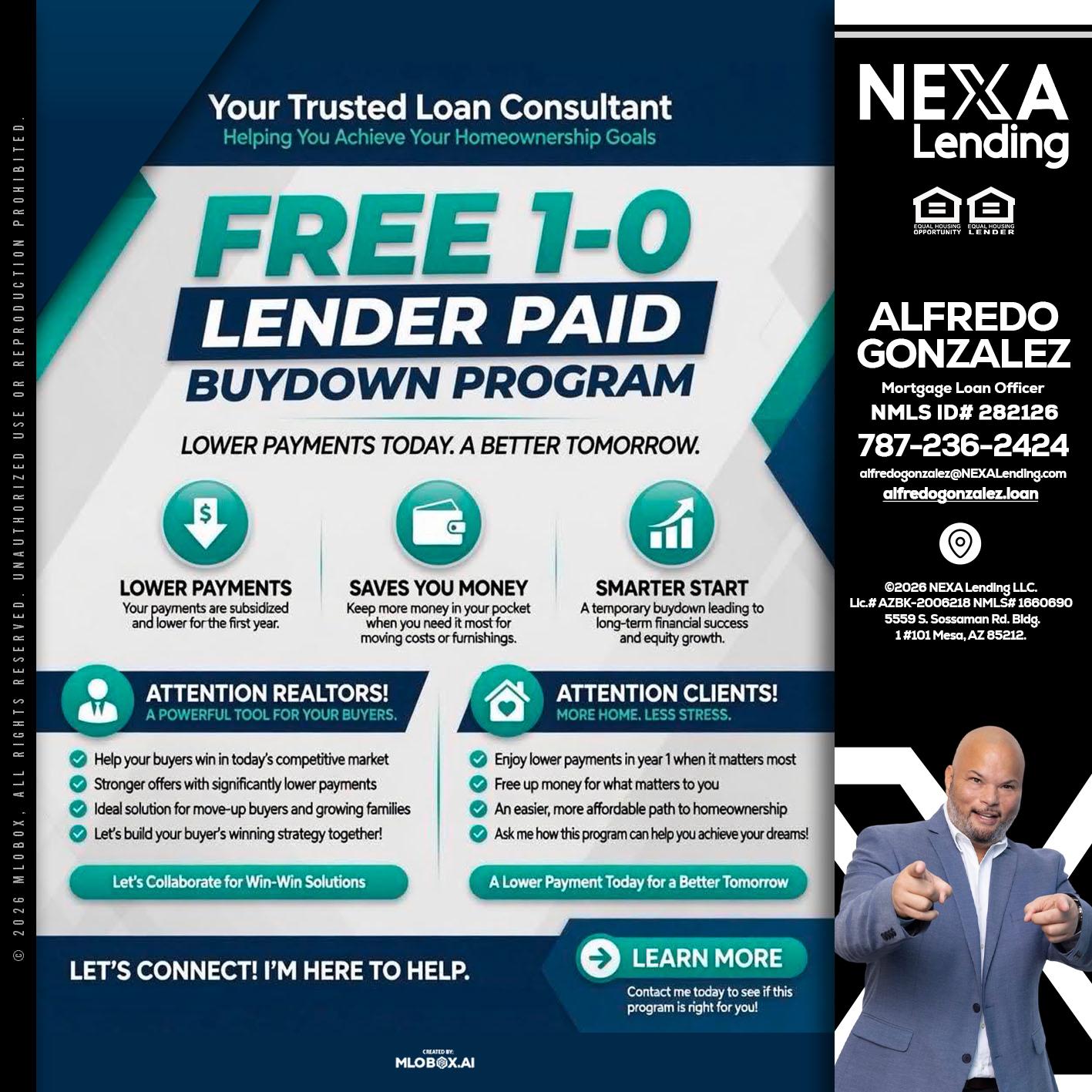 FREE 1-0 - Alfredo Gonzalez -Mortgage Loan Officer