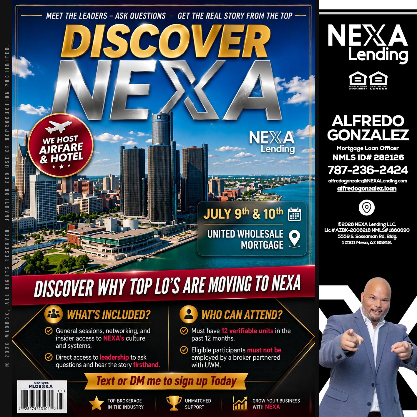 DISCOVER NEXA - Alfredo Gonzalez -Mortgage Loan Officer