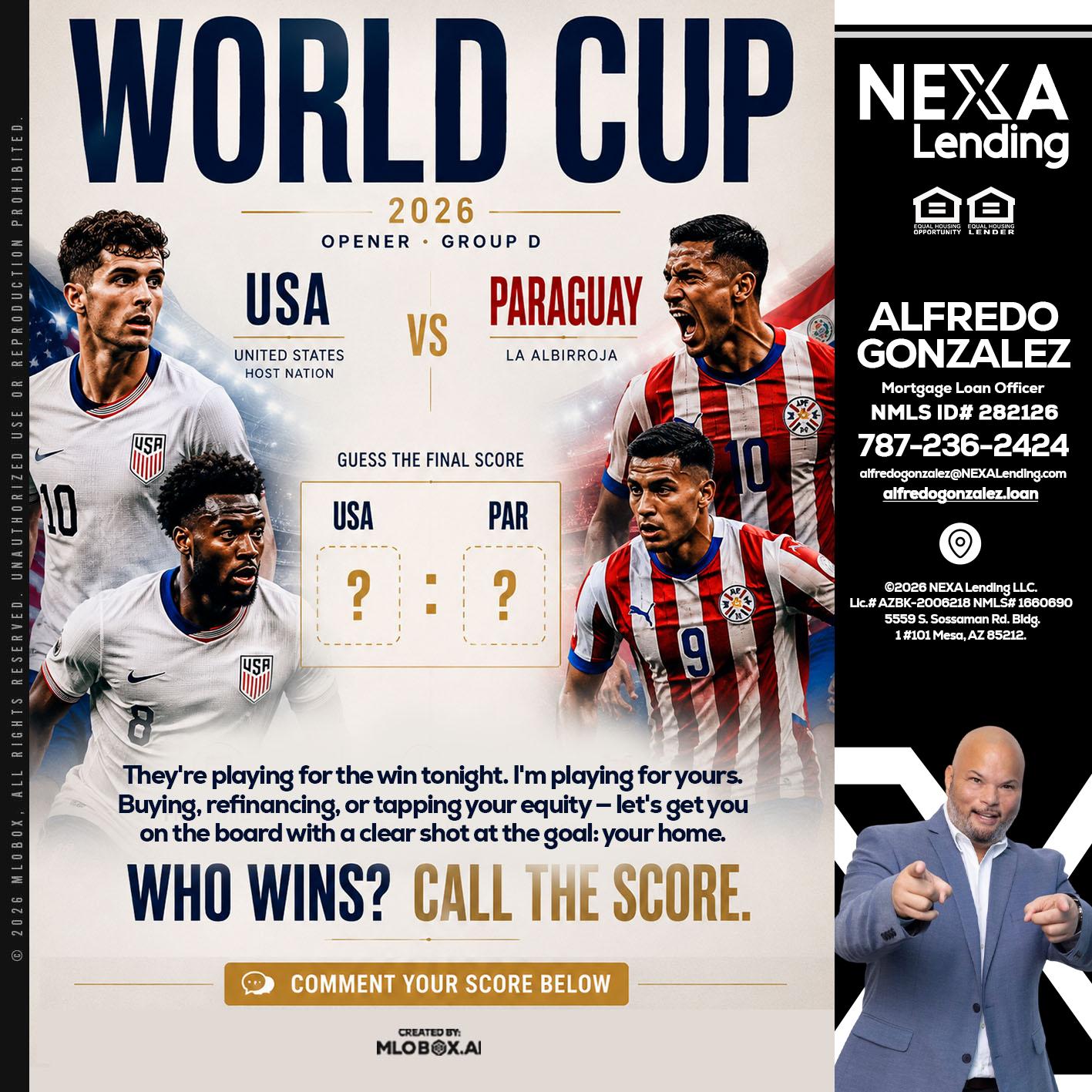 WORLD CUP 2026 - Alfredo Gonzalez -Mortgage Loan Officer