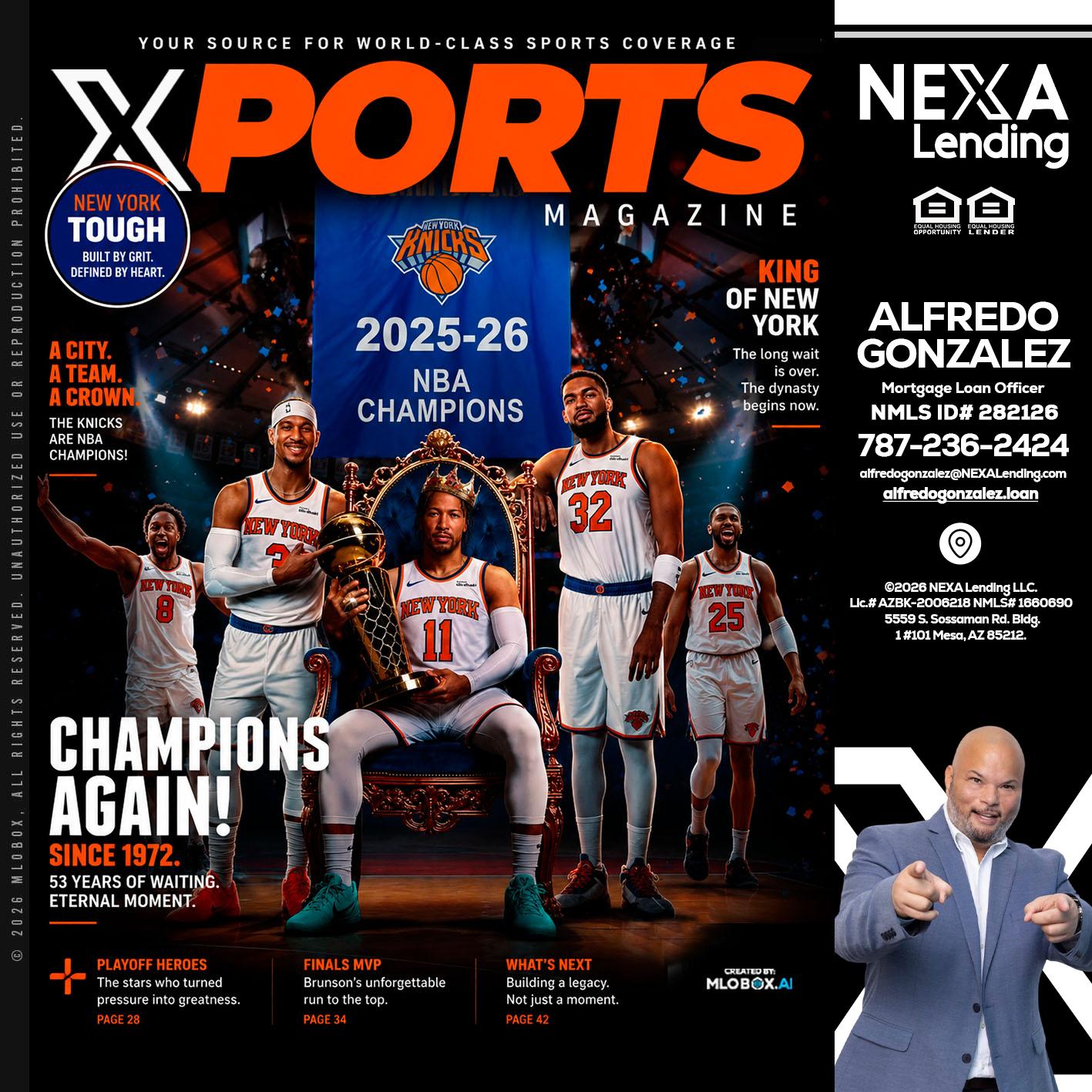 XPORTS MAGAZINE - Alfredo Gonzalez -Mortgage Loan Officer