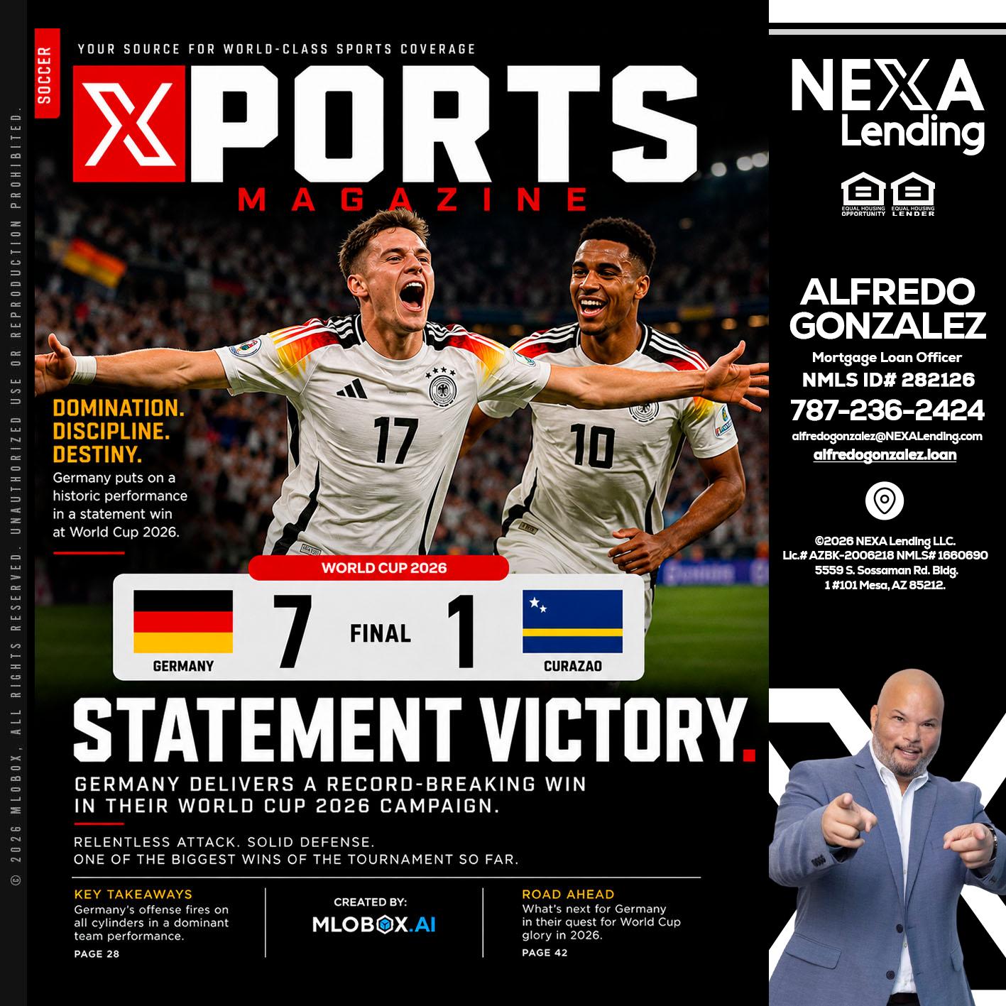 GERMANY VS CURASSAO (7-1) - Alfredo Gonzalez -Mortgage Loan Officer