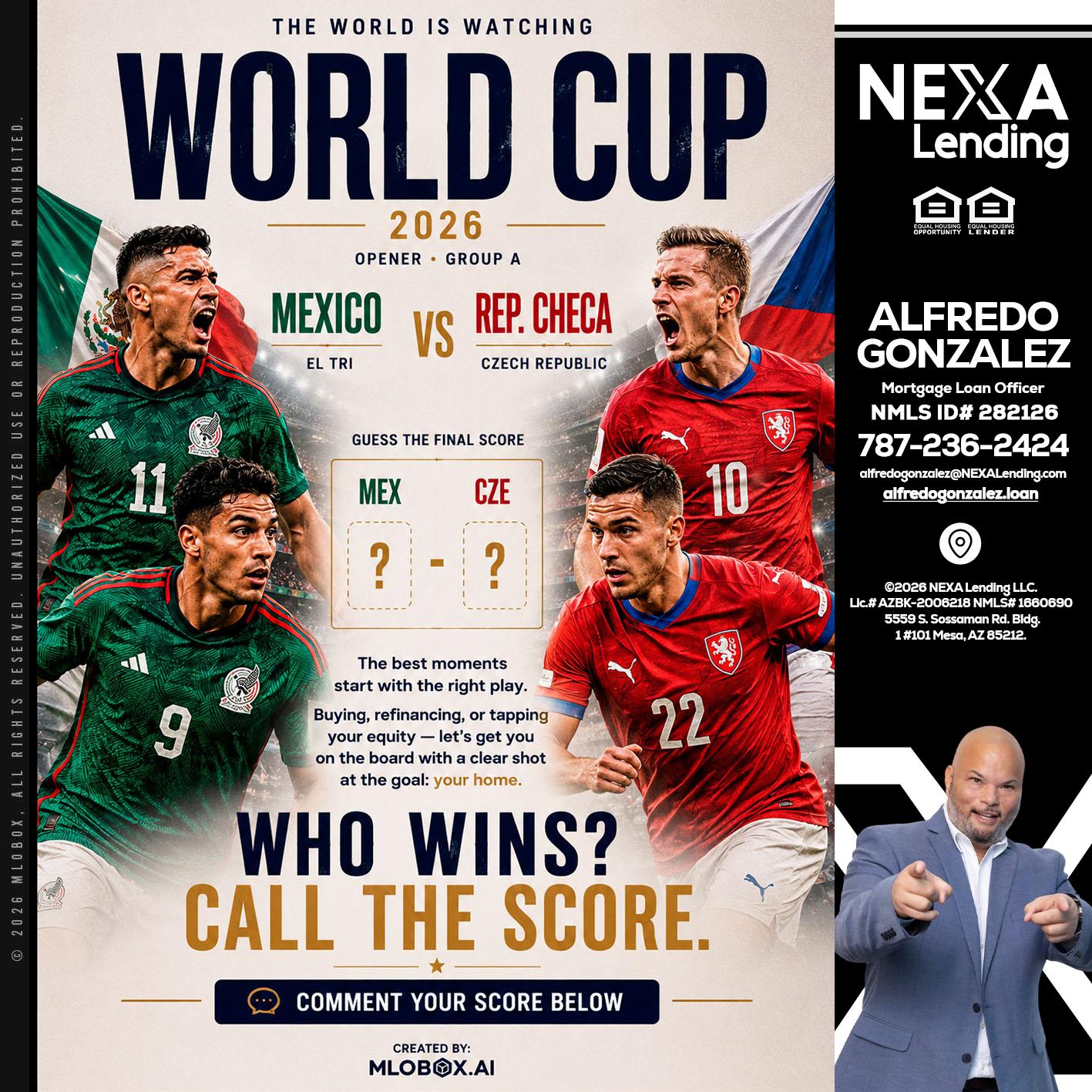 WORLD CUP 2026 - Alfredo Gonzalez -Mortgage Loan Officer