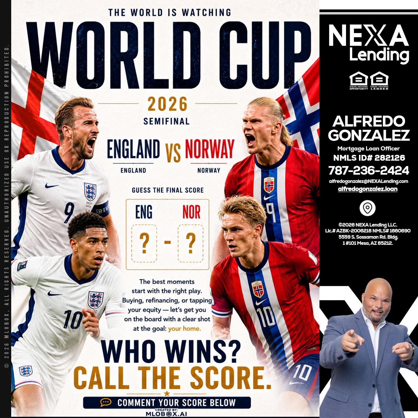WORLD CUP 2026 - Alfredo Gonzalez -Mortgage Loan Officer