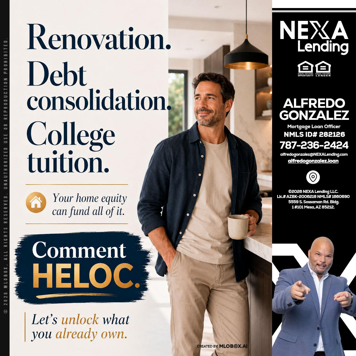 RENOVATION DEBT - Alfredo Gonzalez -Mortgage Loan Officer