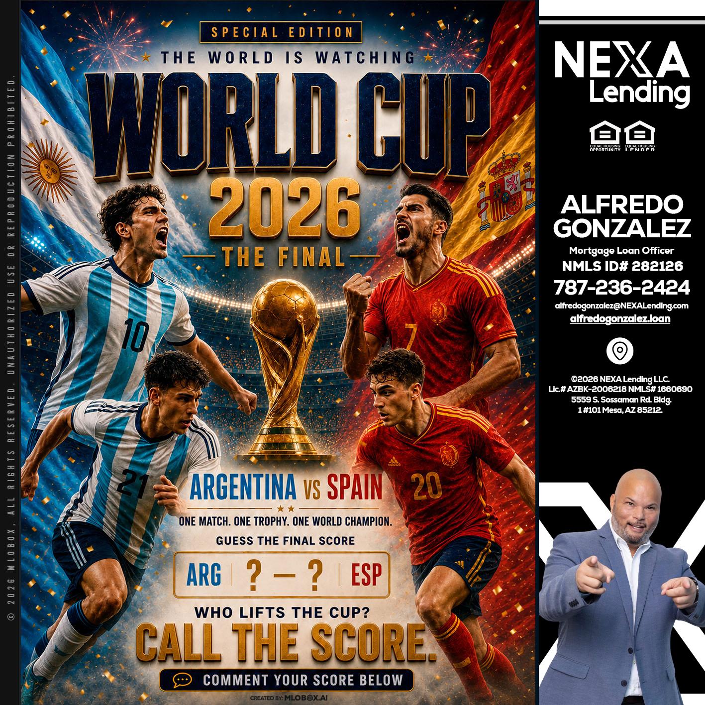World Cup 2026 finals - Alfredo Gonzalez -Mortgage Loan Officer
