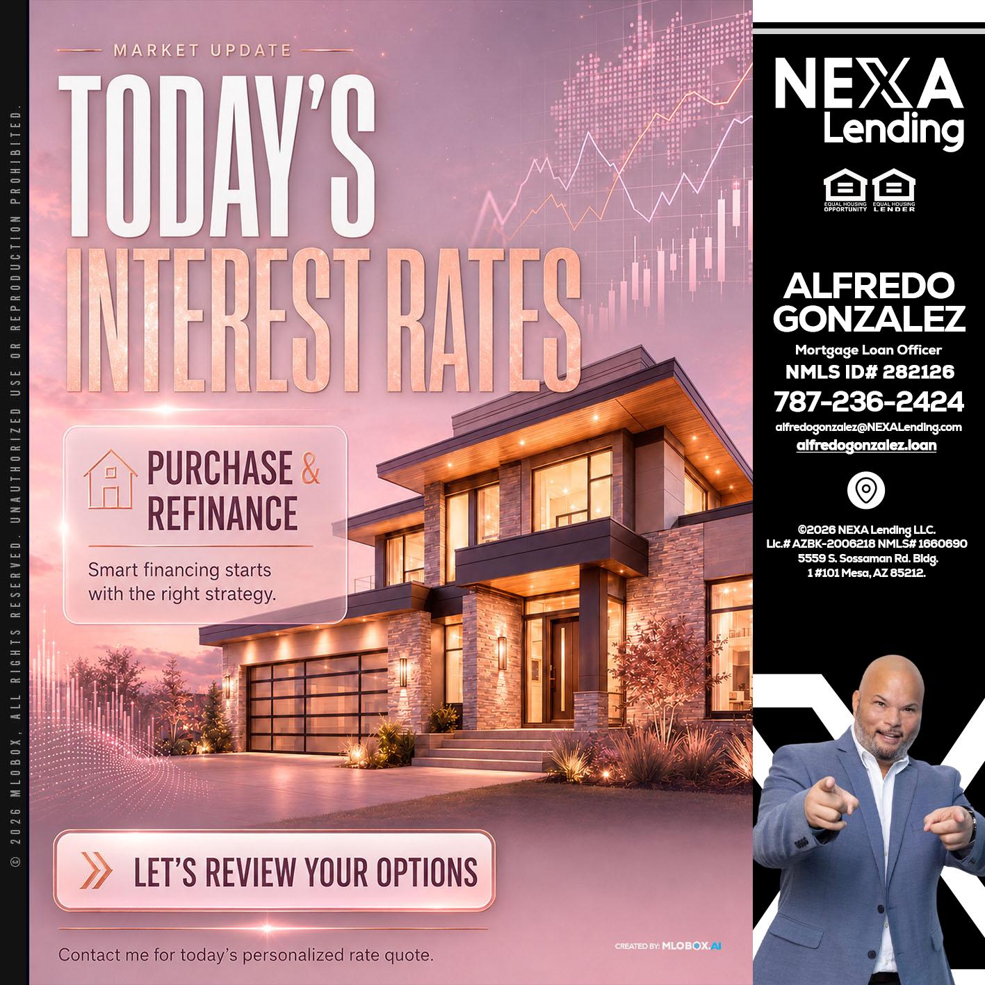 todays interest rates - Alfredo Gonzalez -Mortgage Loan Officer