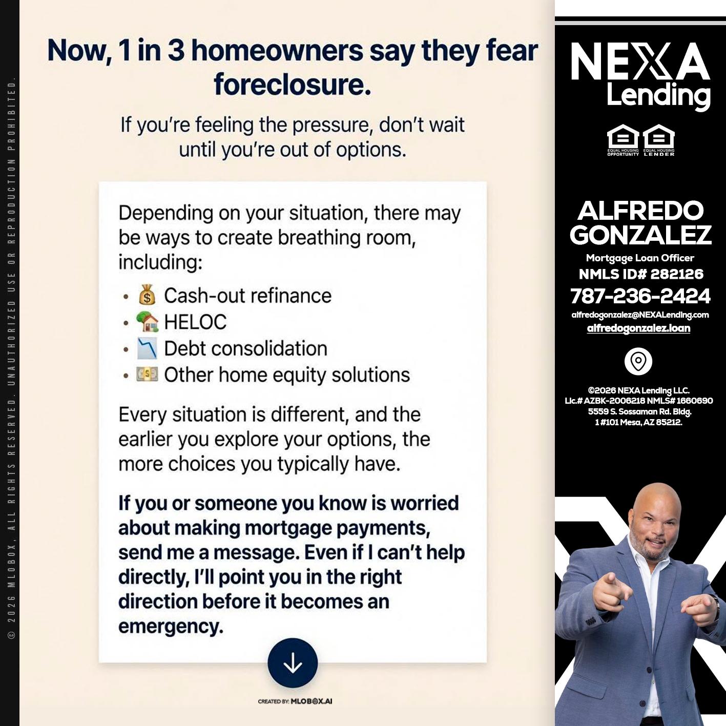 NOW, 1 IN 3 - Alfredo Gonzalez -Mortgage Loan Officer