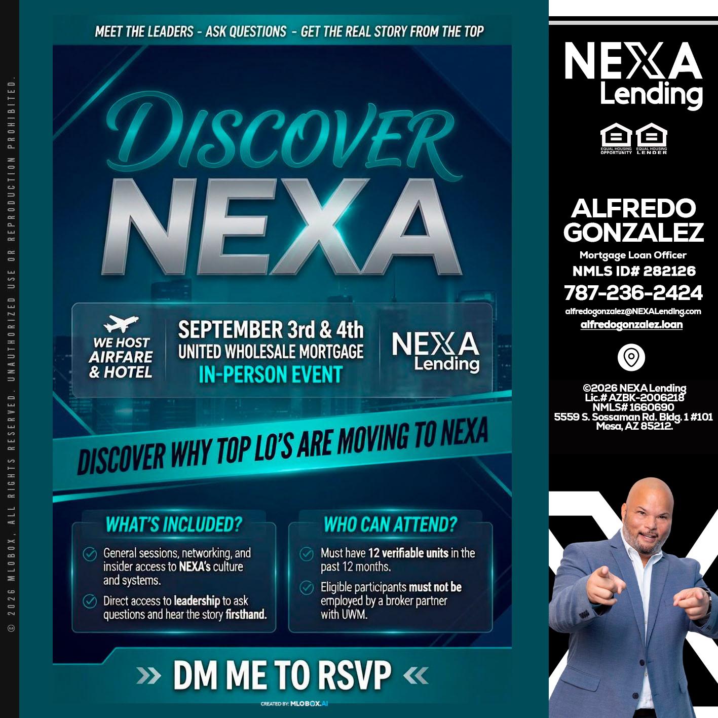 DISCOVER NEXA - Alfredo Gonzalez -Mortgage Loan Officer