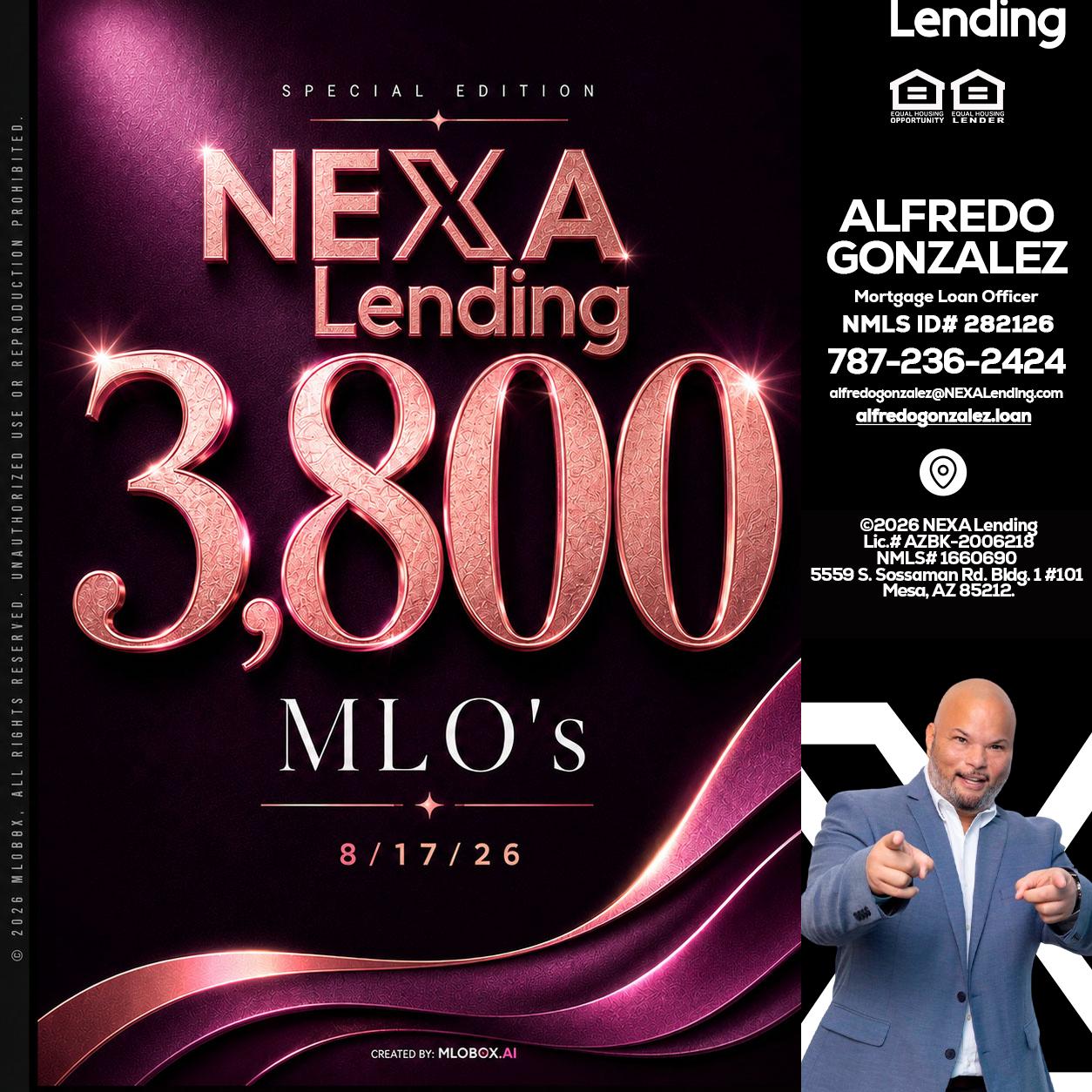 3800 MLOs - Alfredo Gonzalez -Mortgage Loan Officer