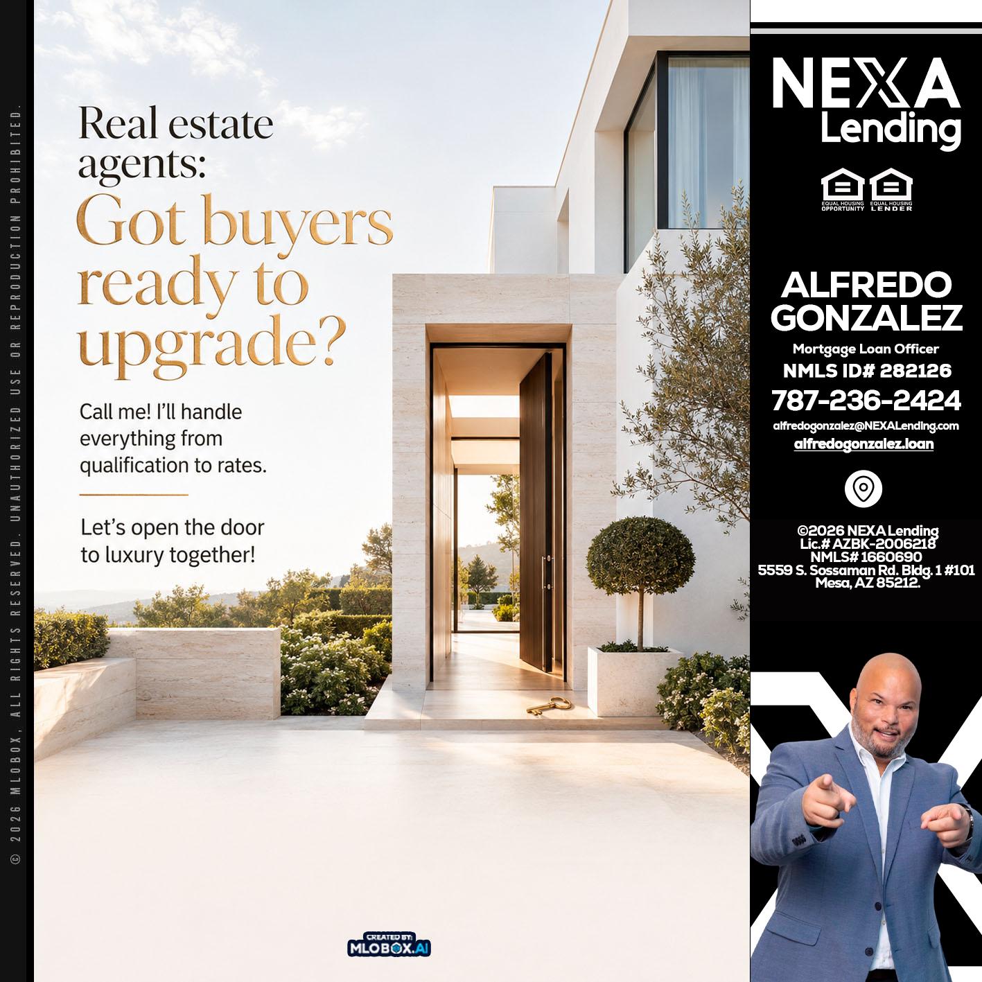REAL ESTATE AGENTS - Alfredo Gonzalez -Mortgage Loan Officer