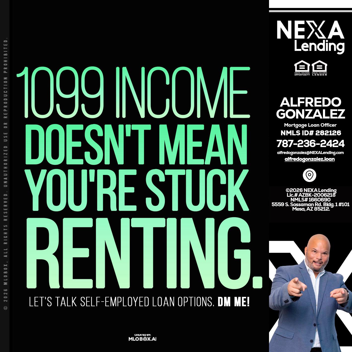 1099 income - Alfredo Gonzalez -Mortgage Loan Officer