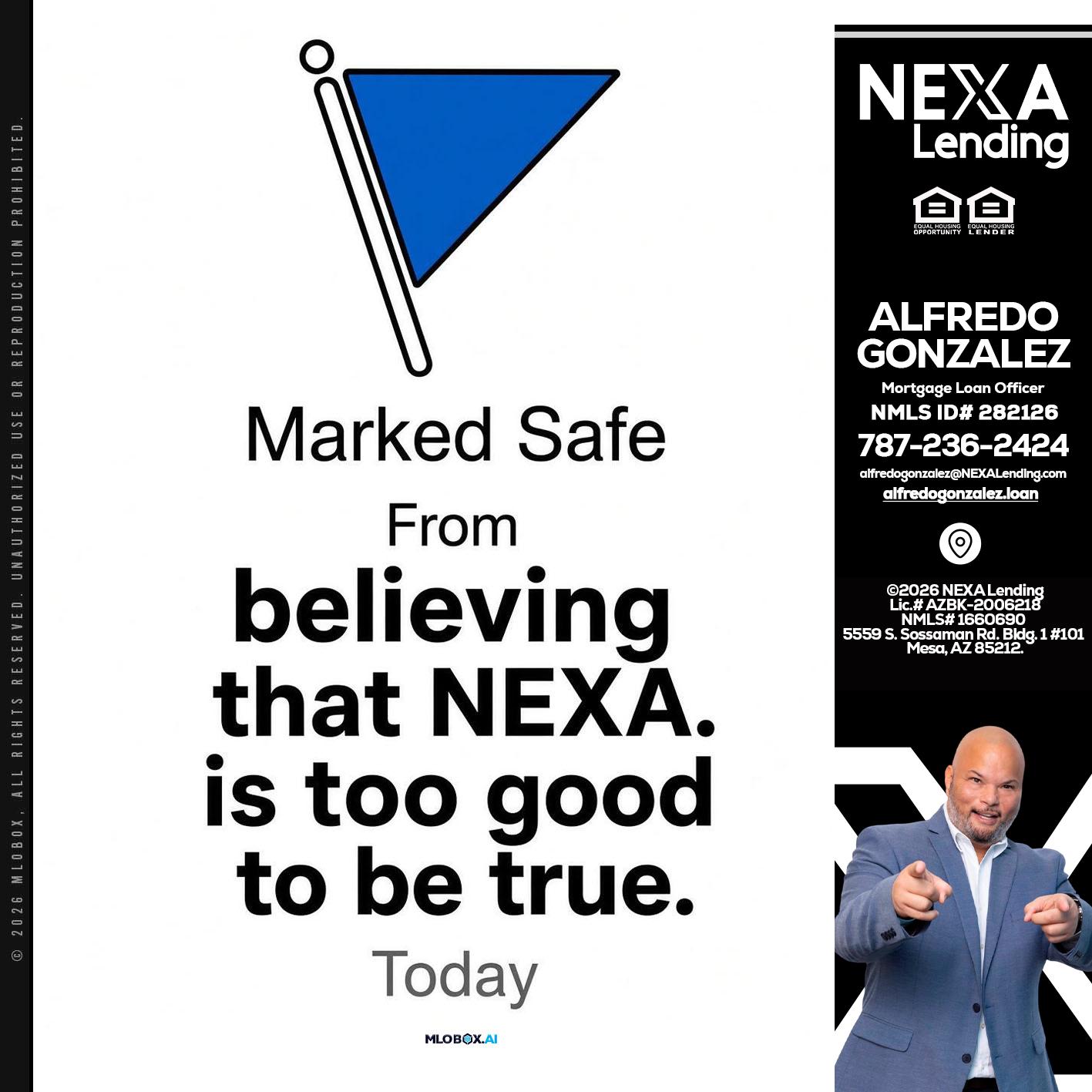 MARKED SAFE - Alfredo Gonzalez -Mortgage Loan Officer