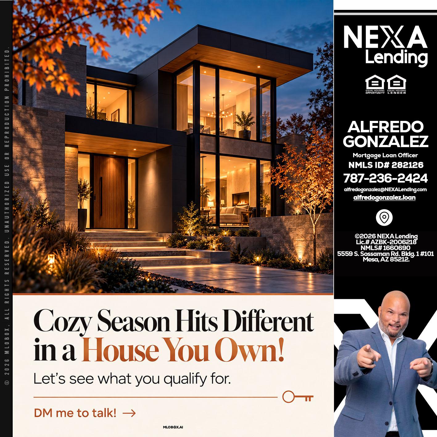 COZY SEASON - Alfredo Gonzalez -Mortgage Loan Officer
