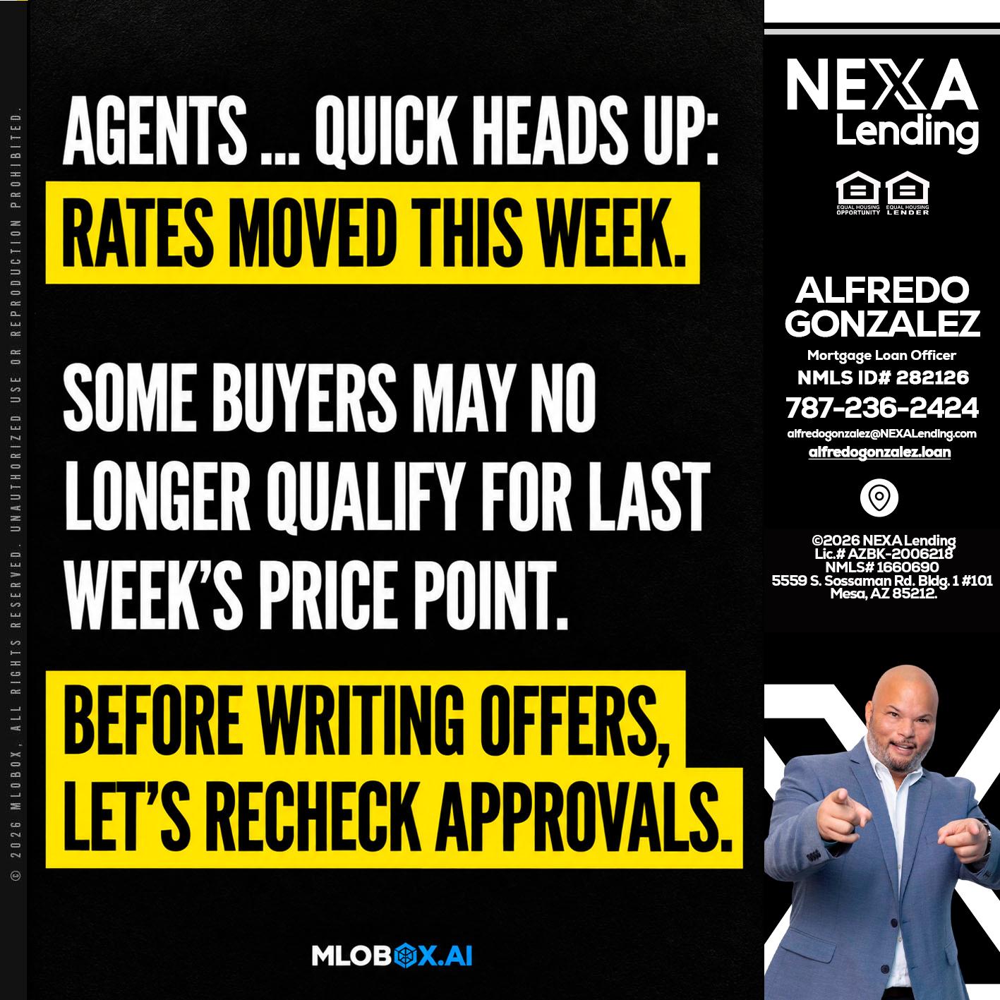 AGENTS QUICK - Alfredo Gonzalez -Mortgage Loan Officer